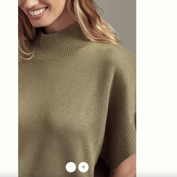 Mock Neck Anthropologie Sweater Green - Picture 3 of 4